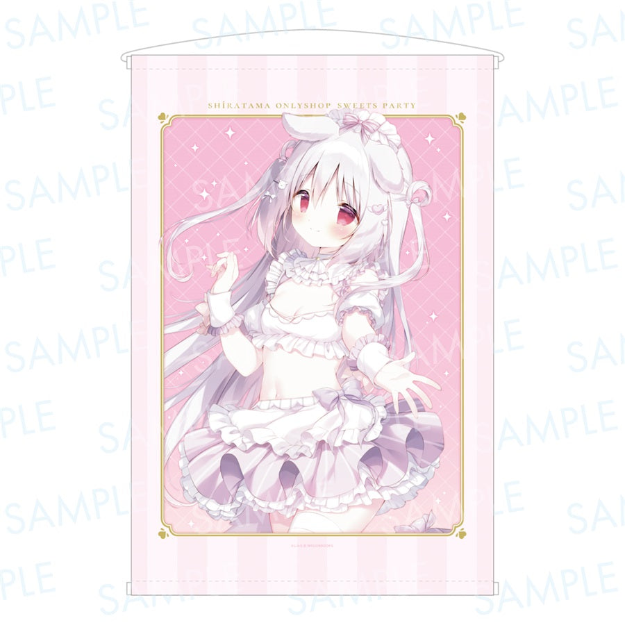 しろいいぬ(sh001) 描き下ろし A&J製シルキースエードタペストリー ビル丸ごと!?しらたまオンリーショップ～Sweets Party～